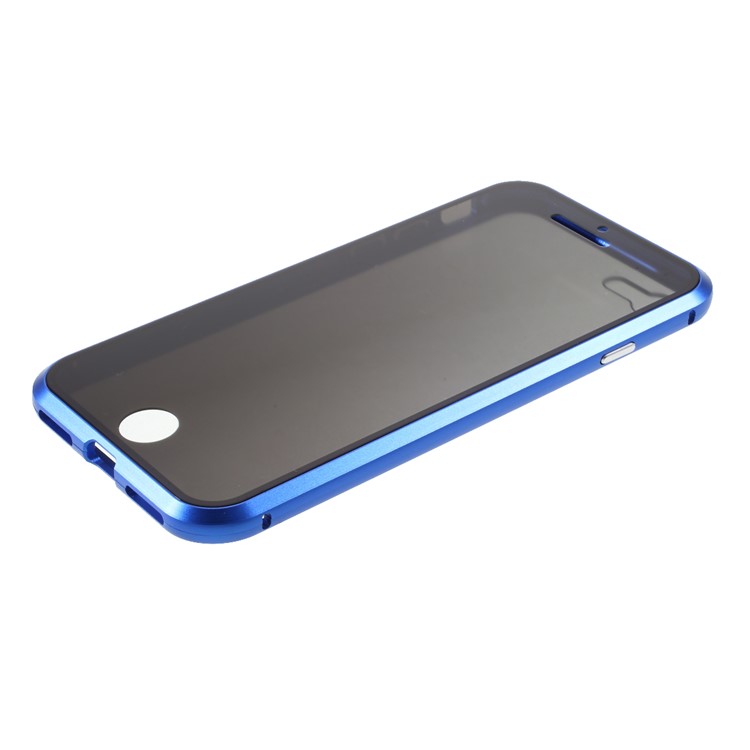 Magnetic Metal Frame + Double-sided Tempered Glass Anti-peep Cover for iPhone 7/8/SE (2nd Generation) - Blue-6