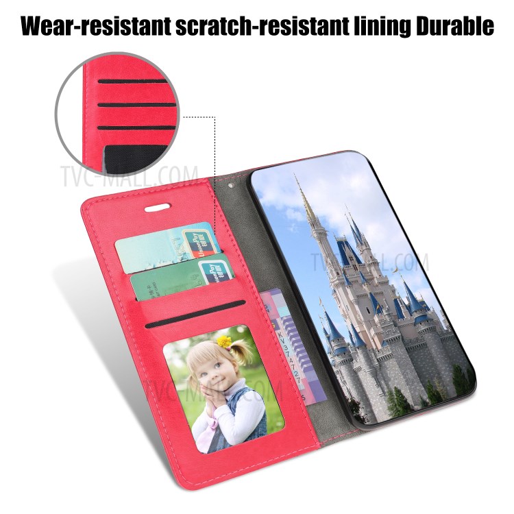 Imprint Cat and Fishbone Pattern Leather Wallet Covering for iPhone 12 Pro Max 6.7-inch - Red-7