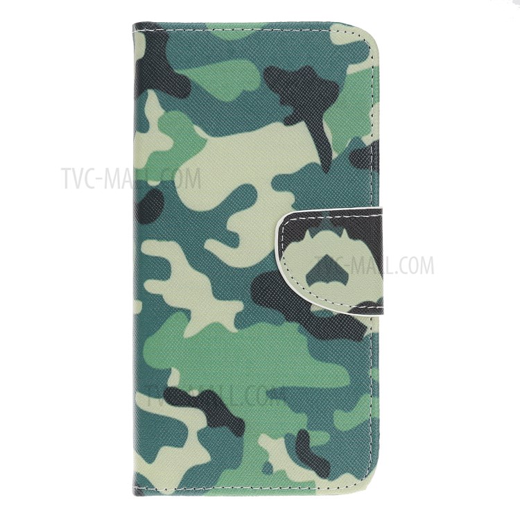 Cruzada de Impressão de Textura de Textura Carcaça de Couro Para Iphone 12 Pro 6,1 Polegadas - Camuflar-2