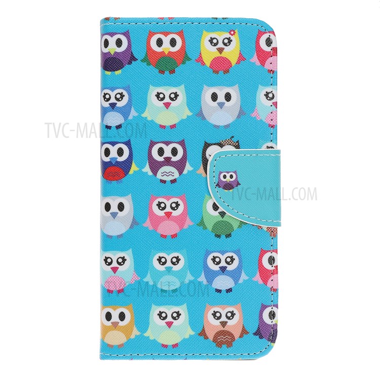Cross Skin Printing Leather Cover with Strap for iPhone 12 Pro Max 6.7 inch - Owls-2
