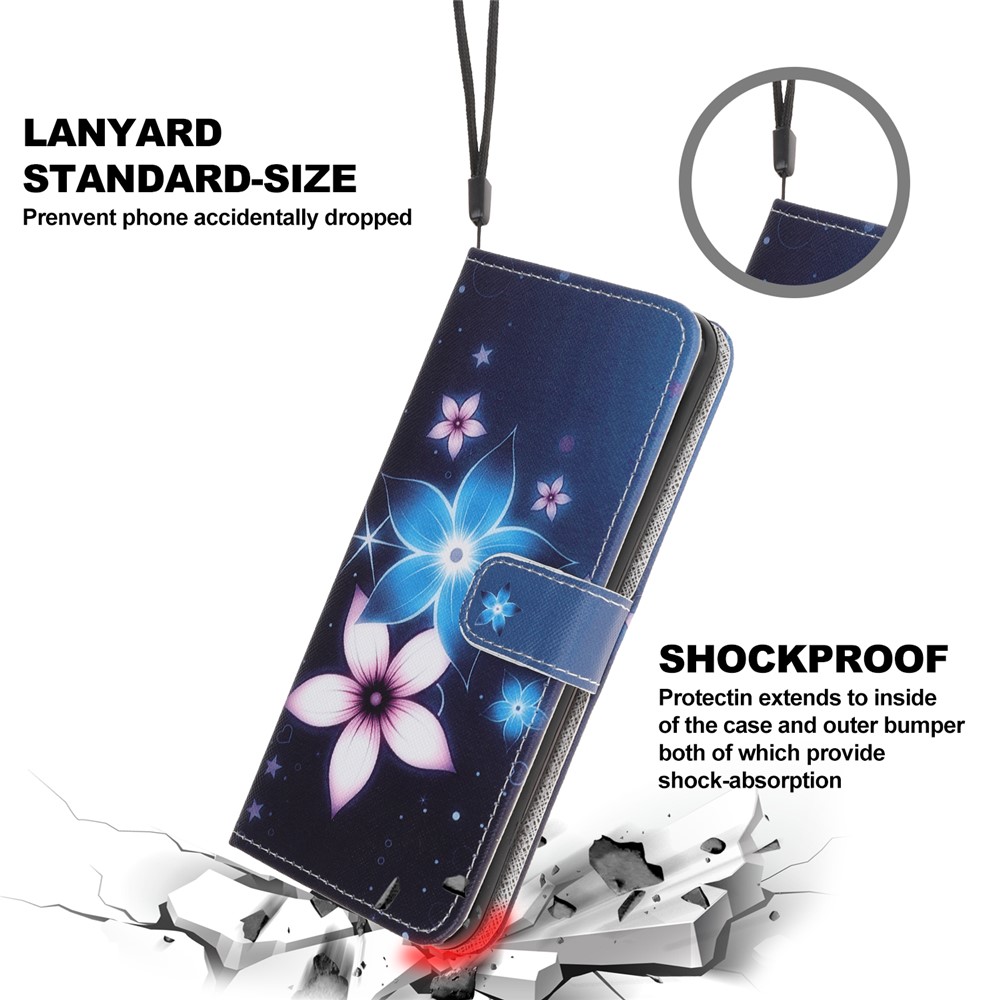 Cross Texture Pattern Printing Wallet Leather Phone Casing for iPhone 12 5.4-inch - Flower-5