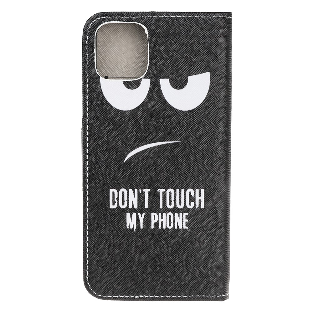 Pattern Printing Shell Leather Cover for iPhone 12 5.4 inch - Don't Touch My Phone-3