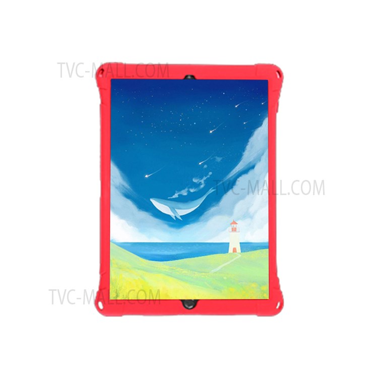 Kickstand PC Soft Silicone Case with Hanging Rope for iPad 10.2 (2021)/(2020)/(2019)/Air 10.5 inch (2019) - Red-4