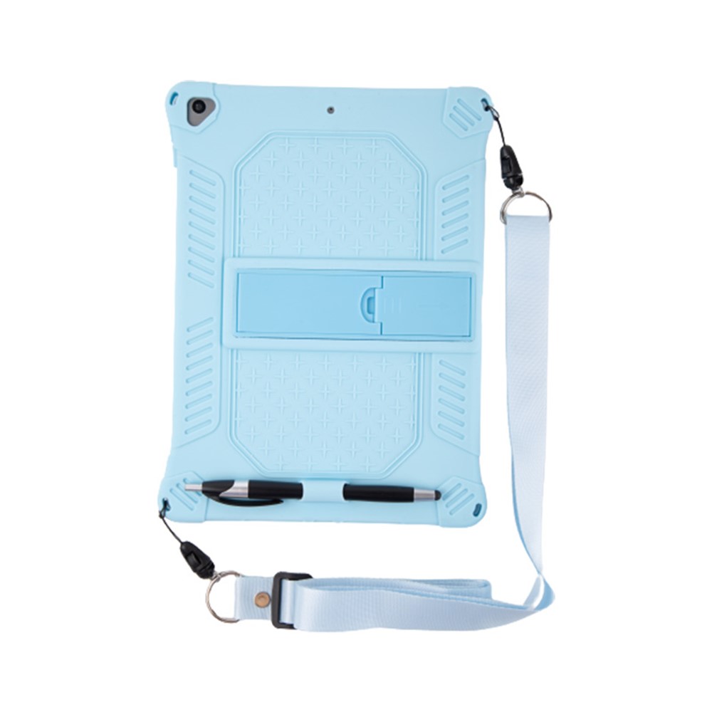 Kickstand PC Soft Silicone Case with Hanging Rope for Apple iPad 10.2 (2020)(2019)/Air 10.5 inch (2019) - Baby Blue-2