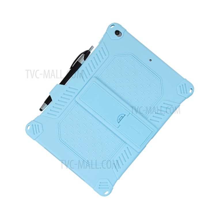 Kickstand PC Soft Silicone Case with Hanging Rope for Apple iPad 10.2 (2020)(2019)/Air 10.5 inch (2019) - Baby Blue-9