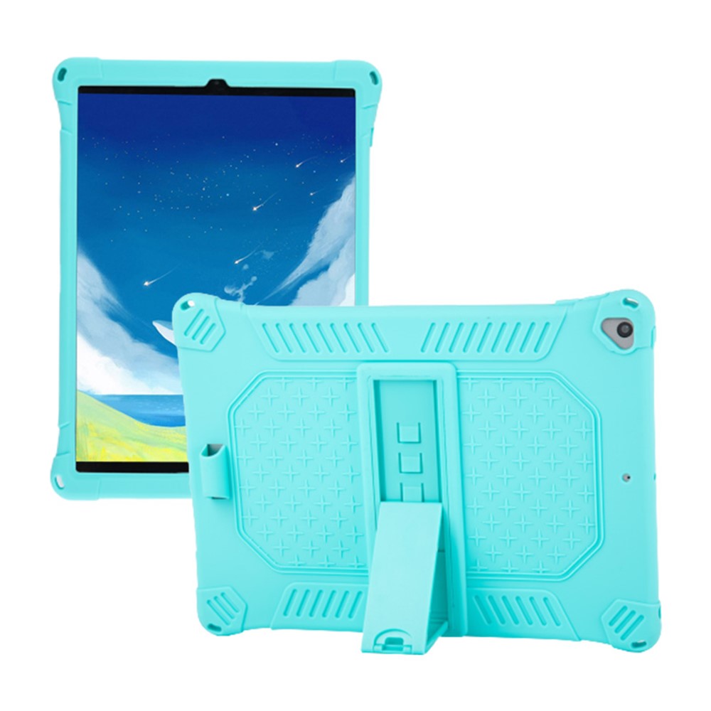 Kickstand PC Soft Silicone Case with Hanging Rope for Apple iPad 10.2 (2020)(2019)/Air 10.5 inch (2019) - Cyan-1