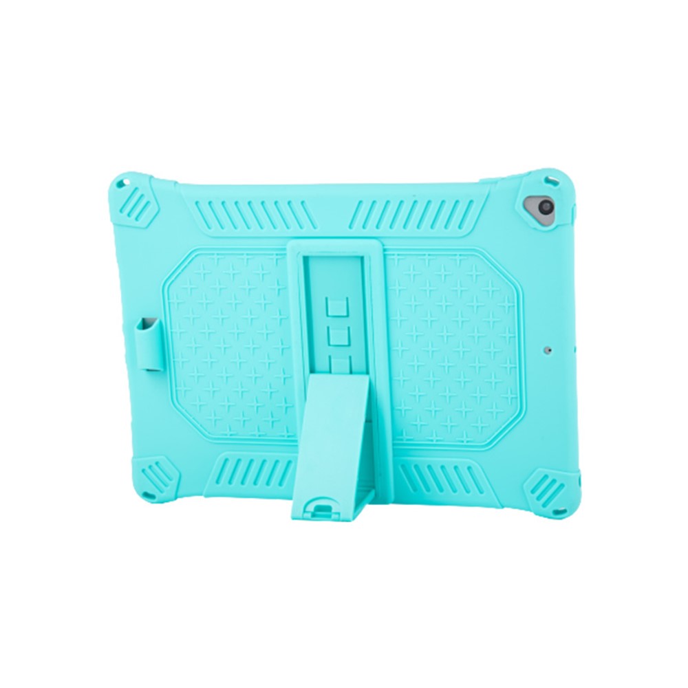 Kickstand PC Soft Silicone Case with Hanging Rope for Apple iPad 10.2 (2020)(2019)/Air 10.5 inch (2019) - Cyan-5