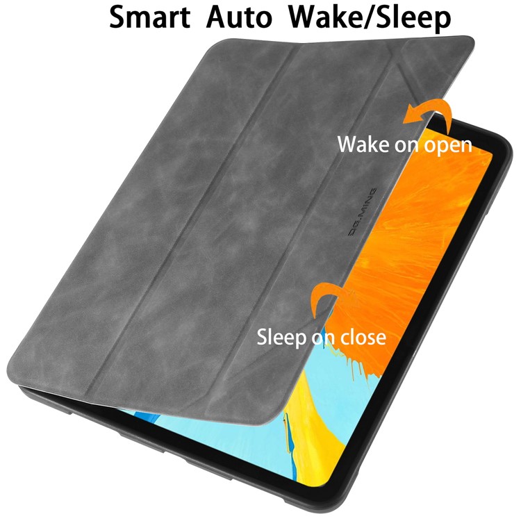 DG.MING See Series Auto Wake & Sleep Leather Protective Case for Apple iPad Pro 11-inch (2018) - Grey-3