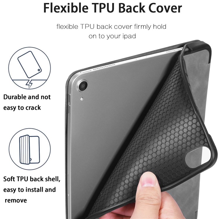 DG.MING See Series Auto Wake & Sleep Leather Protective Case for Apple iPad Pro 11-inch (2018) - Grey-4