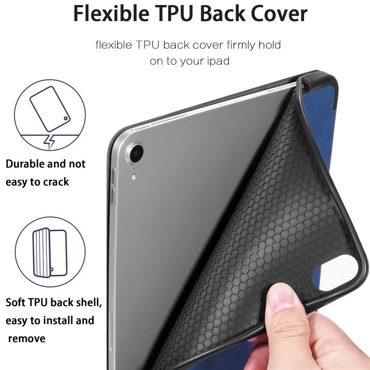 DG.MING See Series Auto Wake & Sleep Leather Protective Case for Apple iPad Pro 11-inch (2018) - Blue-4