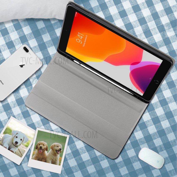 Support En Cuir Élégant Cas Avec Fente Stylo Pour Ipad 10.2 (2019) - Noir-9