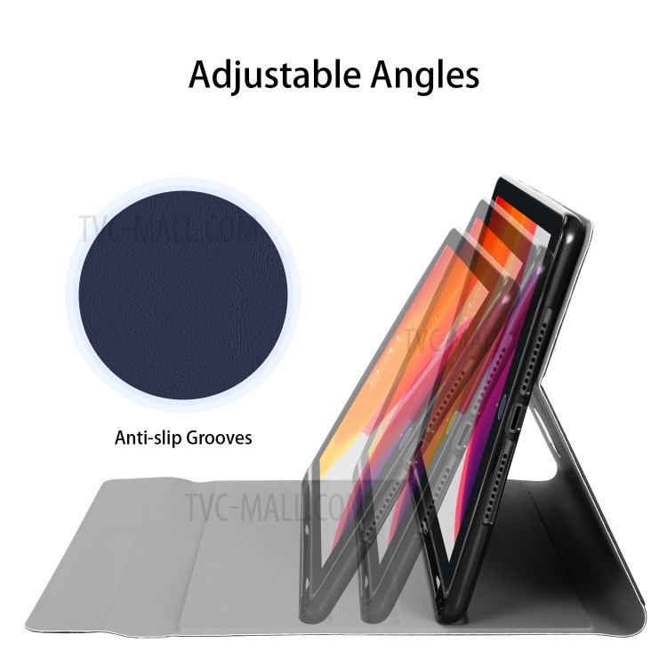Smart Leather Stand Case with Pen Slot for iPad 10.2 (2019) - Blue-3