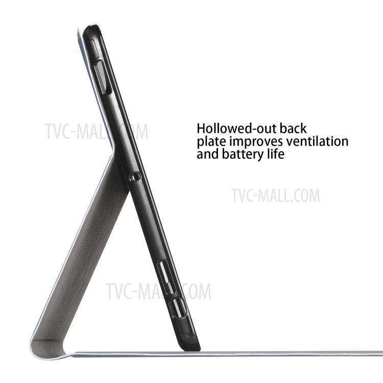Smart Leather Stand Case with Pen Slot for iPad 10.2 (2019) - Blue-5