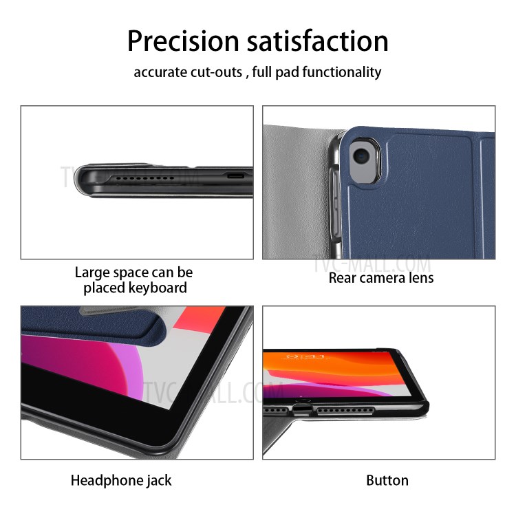 Smart Leather Stand Case with Pen Slot for iPad 10.2 (2019) - Blue-7