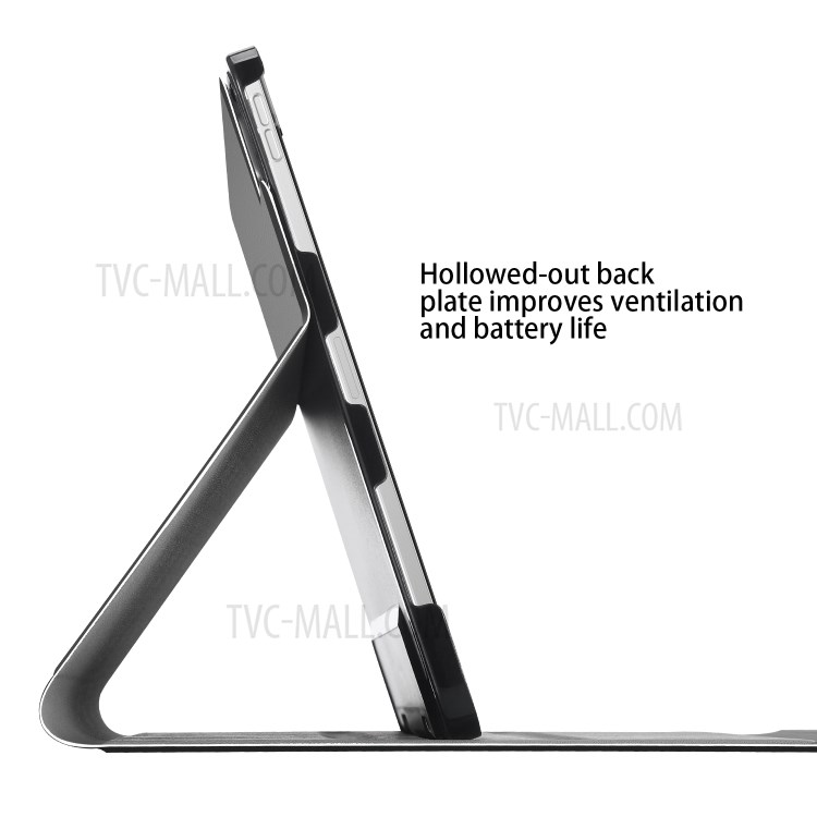 Shell Smart Support En Cuir Avec Fente Stylo Pour IPad Pro 11 Pouces (2020) - Noir-5