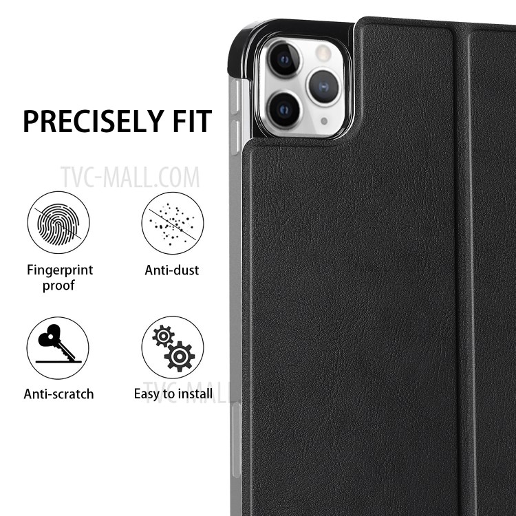 Shell Smart Support En Cuir Avec Fente Stylo Pour IPad Pro 11 Pouces (2020) - Noir-7