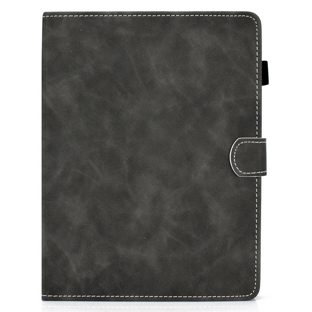 Solid Color Card Slots Stand Flip Leather Protective Shell for 10-inch Tablets - Black-2