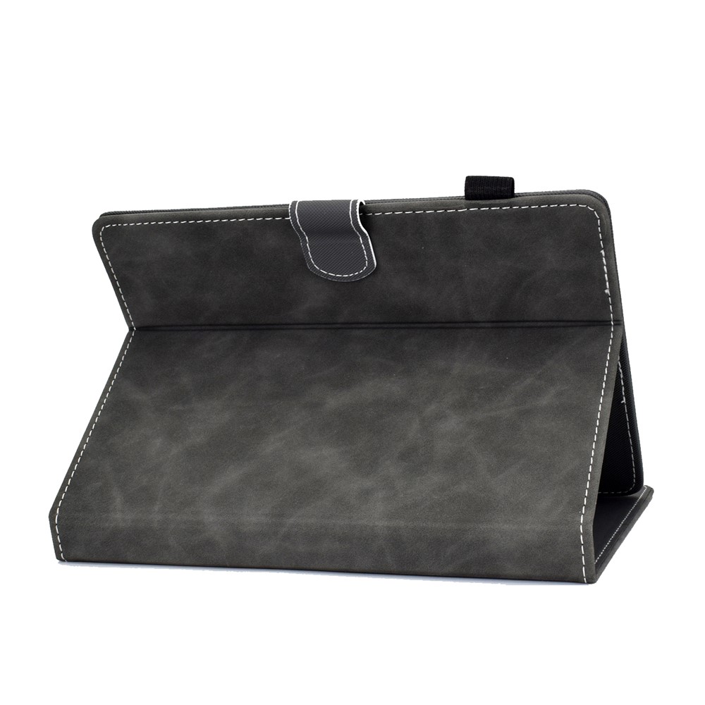 Solid Color Card Slots Stand Flip Leather Protective Shell for 10-inch Tablets - Black-6