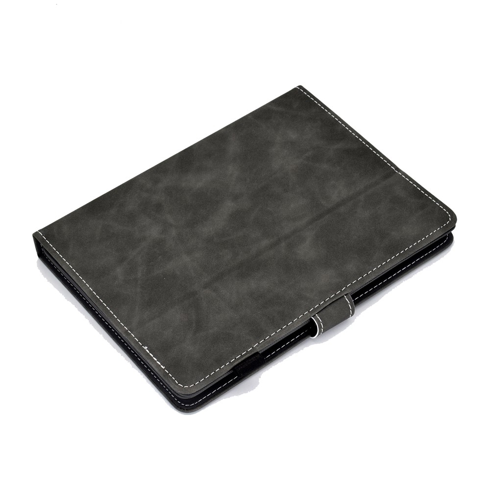 Solid Color Card Slots Stand Flip Leather Protective Shell for 10-inch Tablets - Black-8