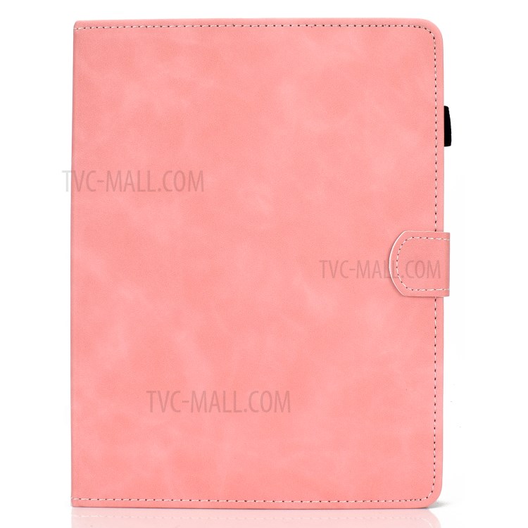 Solid Color Card Slots Stand Flip Leather Protective Shell for 10-inch Tablets - Pink-2