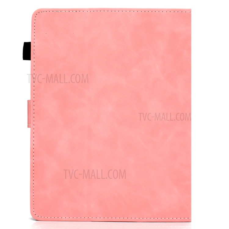 Solid Color Card Slots Stand Flip Leather Protective Shell for 10-inch Tablets - Pink-3
