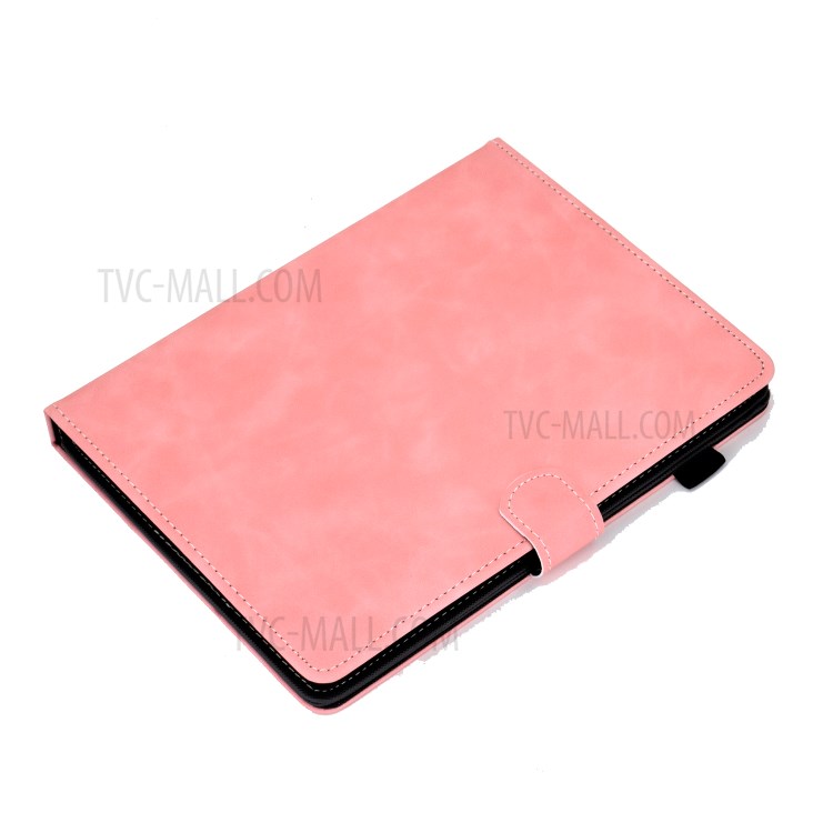 Solid Color Card Slots Stand Flip Leather Protective Shell for 10-inch Tablets - Pink-7