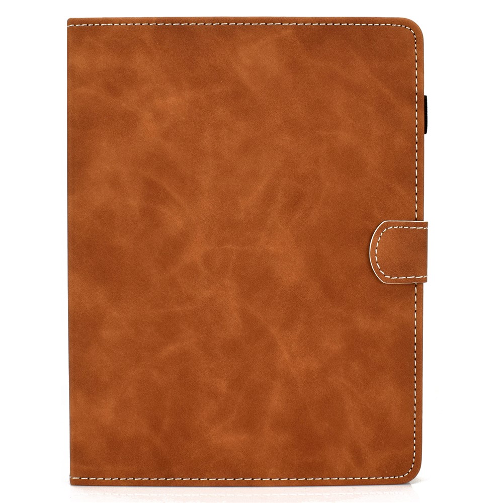 Solid Color Card Slots Stand Flip Leather Protective Shell for 10-inch Tablets - Brown-2