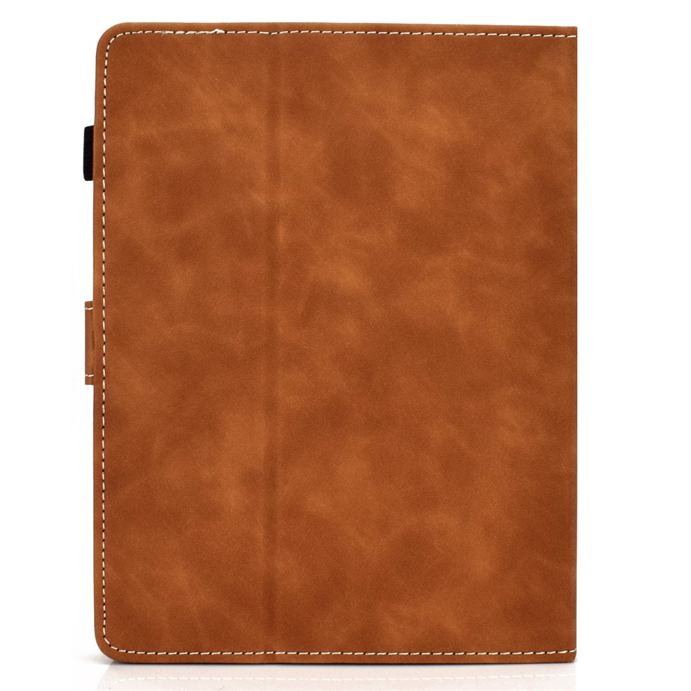 Solid Color Card Slots Stand Flip Leather Protective Shell for 10-inch Tablets - Brown-3