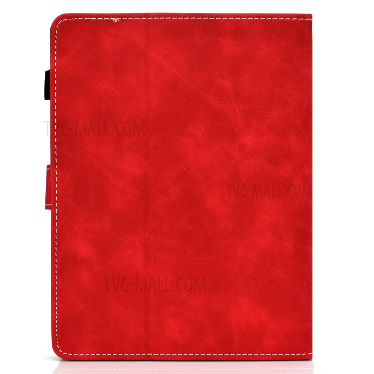 Solid Color Card Slots Stand Flip Leather Protective Shell for 8-inch Tablets - Red-3
