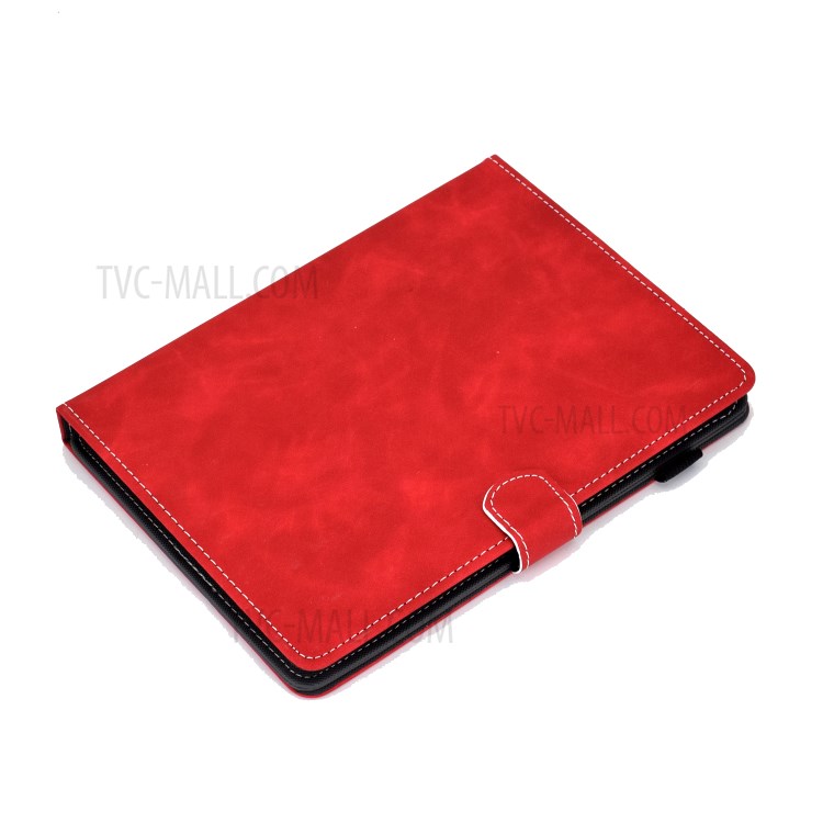Solid Color Card Slots Stand Flip Leather Protective Shell for 8-inch Tablets - Red-7