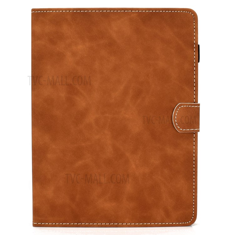 Solid Color Card Slots Stand Flip Leather Protective Shell for 8-inch Tablets - Brown-2
