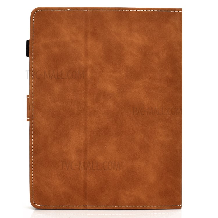 Solid Color Card Slots Stand Flip Leather Protective Shell for 8-inch Tablets - Brown-3