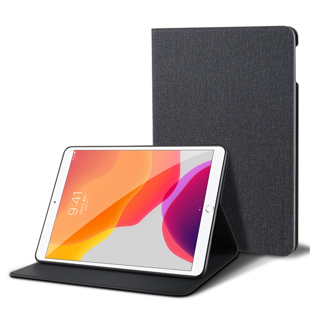 X-LEVEL Canvas Series Cloth Texture Leather Protective Cover for iPad 5/6 / iPad 9.7 2016/2017/2018 - Black-1