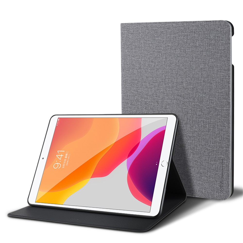 X-LEVEL Canvas Series Cloth Texture Leather Protective Cover for iPad 5/6 / iPad 9.7 2016/2017/2018 - Grey-1