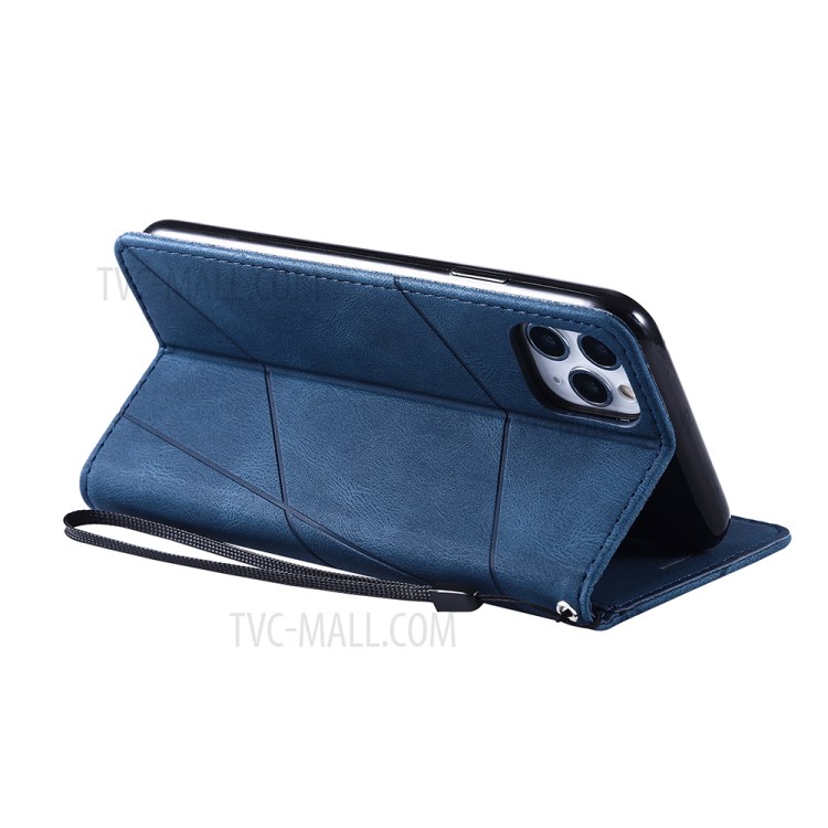 Color Splicing Wallet Stand Leather Mobile Cover for iPhone 11 Pro Max 6.5 inch - Blue-13