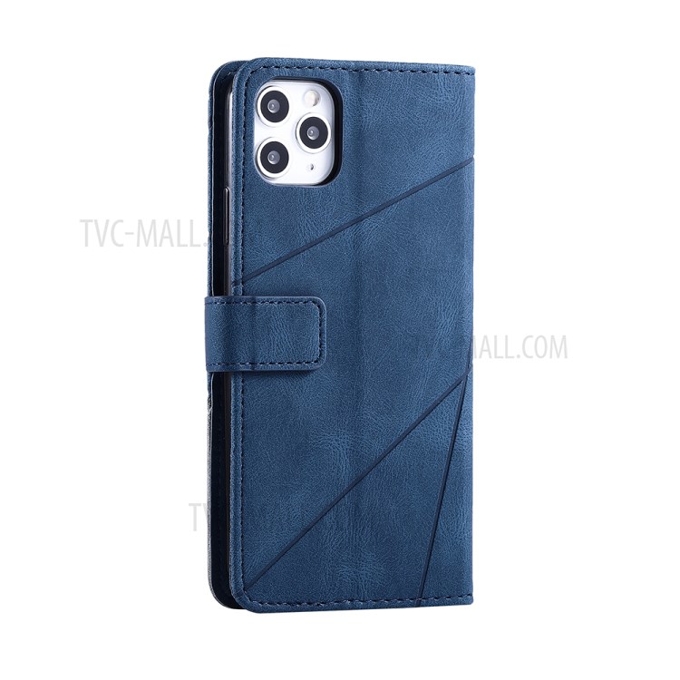 Color Splicing Wallet Stand Leather Mobile Cover for iPhone 11 Pro Max 6.5 inch - Blue-9