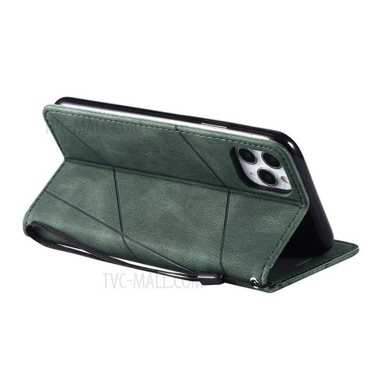 Color Splicing Wallet Stand Leather Mobile Cover for iPhone 11 Pro Max 6.5 inch - Green-13