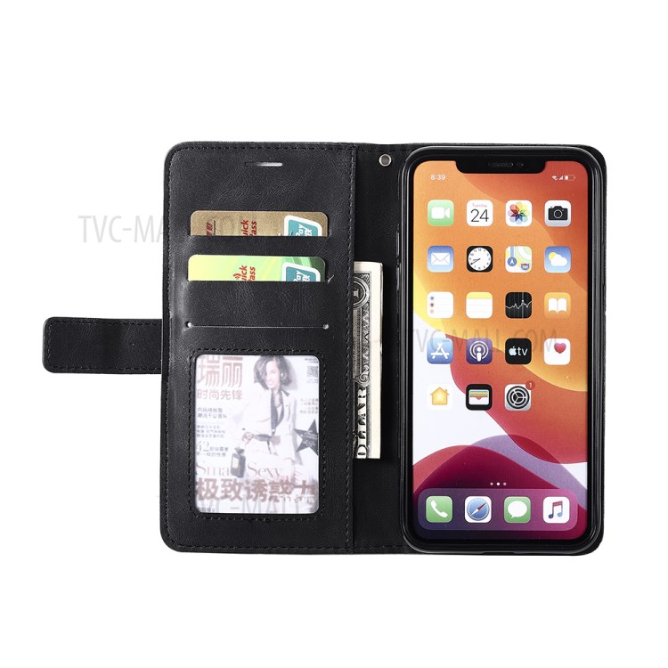 Color Blocking Stylish Protective Leather Shell for iPhone 11 Pro 5.8 inch - Black-11