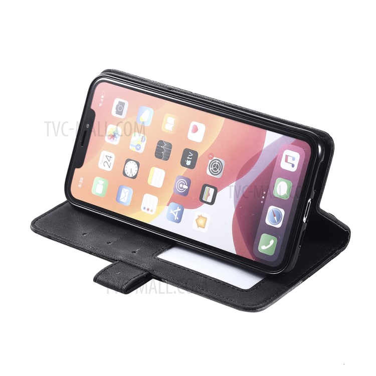 Color Blocking Stylish Protective Leather Shell for iPhone 11 Pro 5.8 inch - Black-12