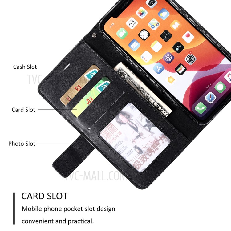 Color Blocking Stylish Protective Leather Shell for iPhone 11 Pro 5.8 inch - Black-4