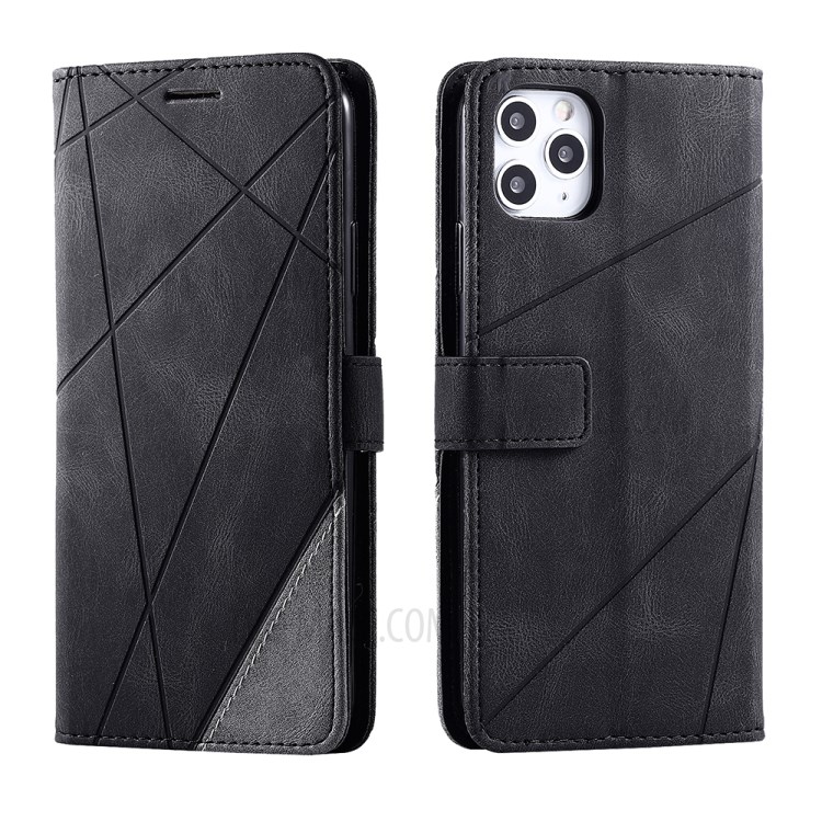 Color Blocking Stylish Protective Leather Shell for iPhone 11 Pro 5.8 inch - Black-5
