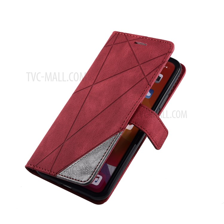 Color Blocking Stylish Protective Leather Shell for iPhone 11 Pro 5.8 inch - Red-10
