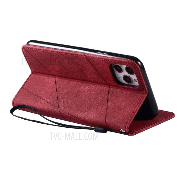 Color Blocking Stylish Protective Leather Shell for iPhone 11 Pro 5.8 inch - Red-13