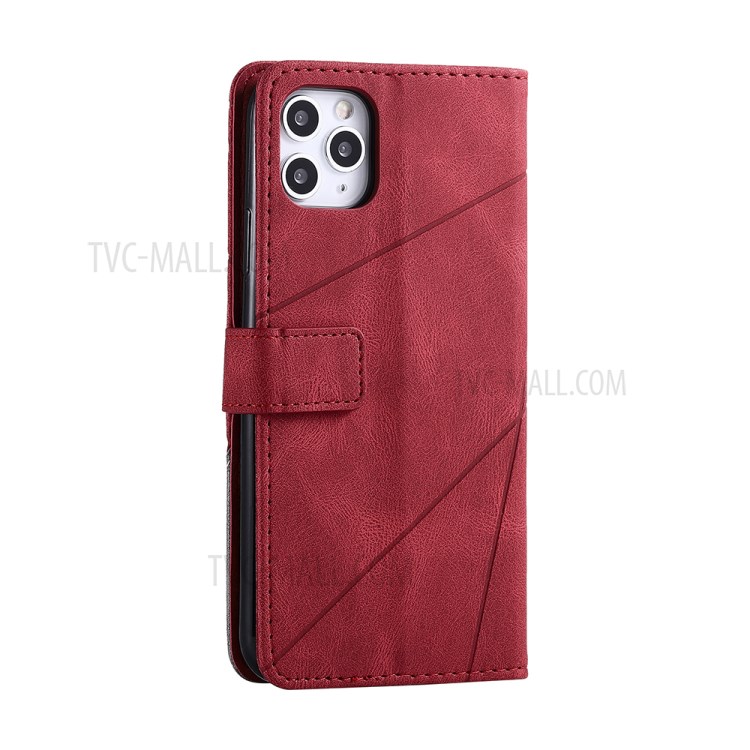 Color Blocking Stylish Protective Leather Shell for iPhone 11 Pro 5.8 inch - Red-9