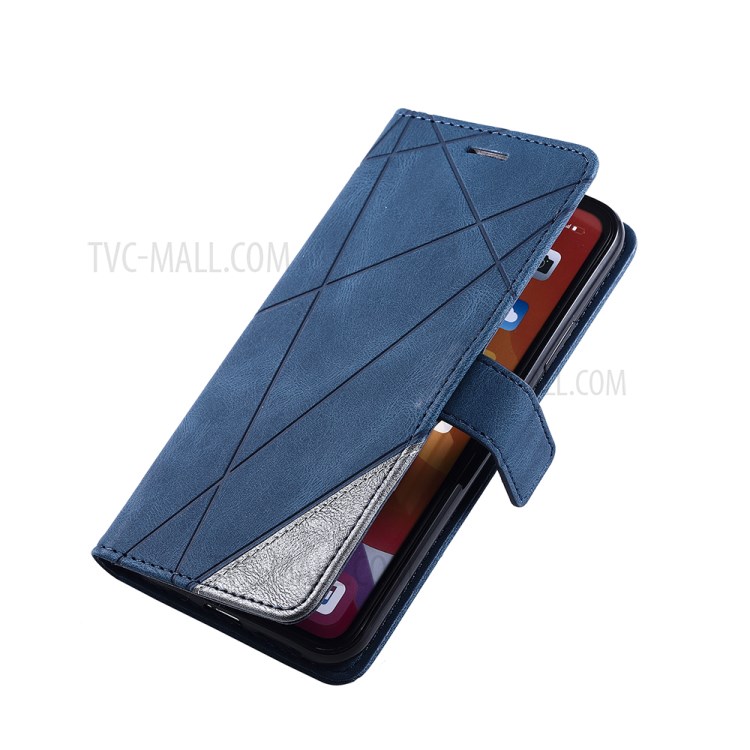 Color Blocking Stylish Protective Leather Shell for iPhone 11 Pro 5.8 inch - Blue-10