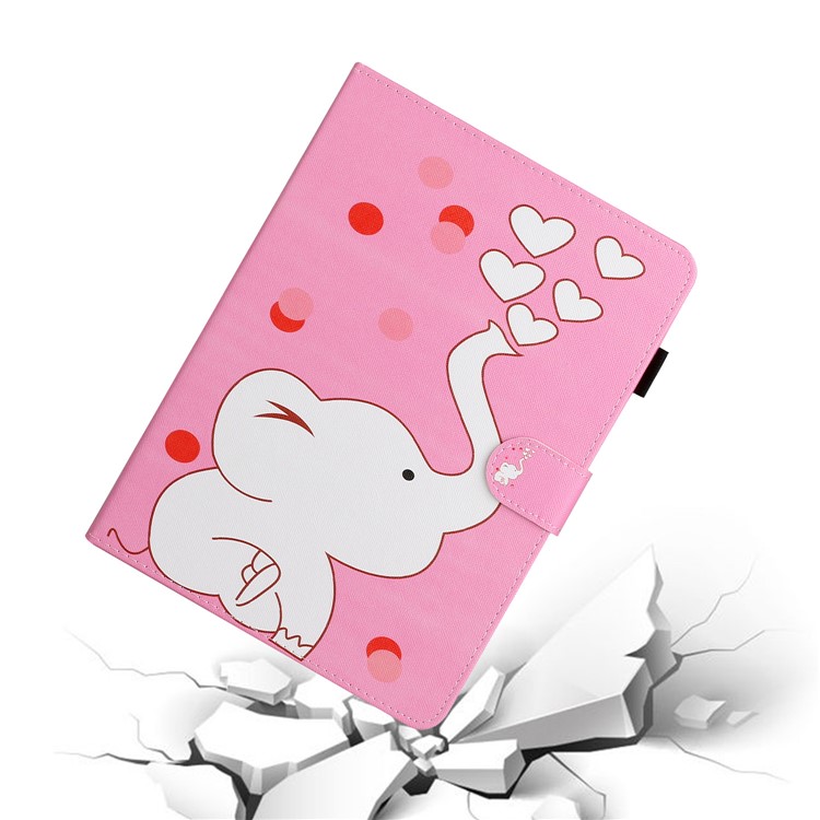 Pattern Printing Leather Stand Case with Card Slots for iPad 9.7-inch (2018) / 9.7-inch (2017) / Pro 9.7 inch (2016) / Air 2 / Air (2013) - Elephant-6