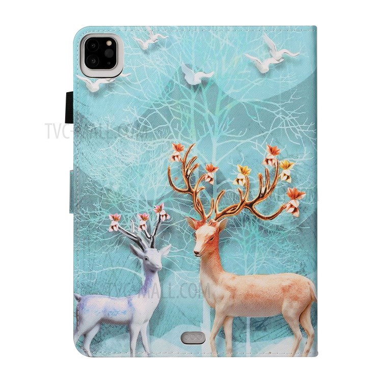 Pattern Printing Leather Stand Shell with Card Slots for iPad Pro 11-inch (2020) (2018) - Elk-3
