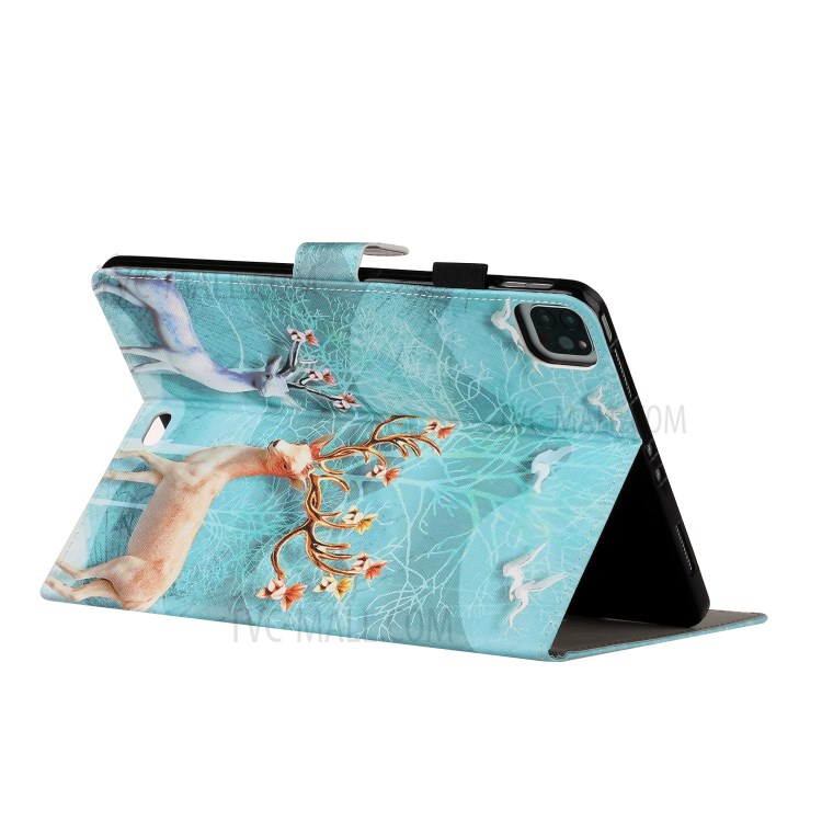 Pattern Printing Leather Stand Shell with Card Slots for iPad Pro 11-inch (2020) (2018) - Elk-4