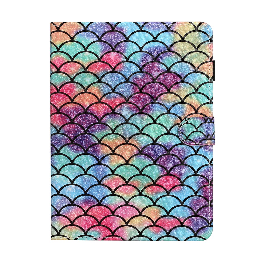 Pattern Printing Stand Leather Card Holder Case for iPad 10.2 (2020)(2019)/Air 10.5 inch (2019) - Fish Scale-2