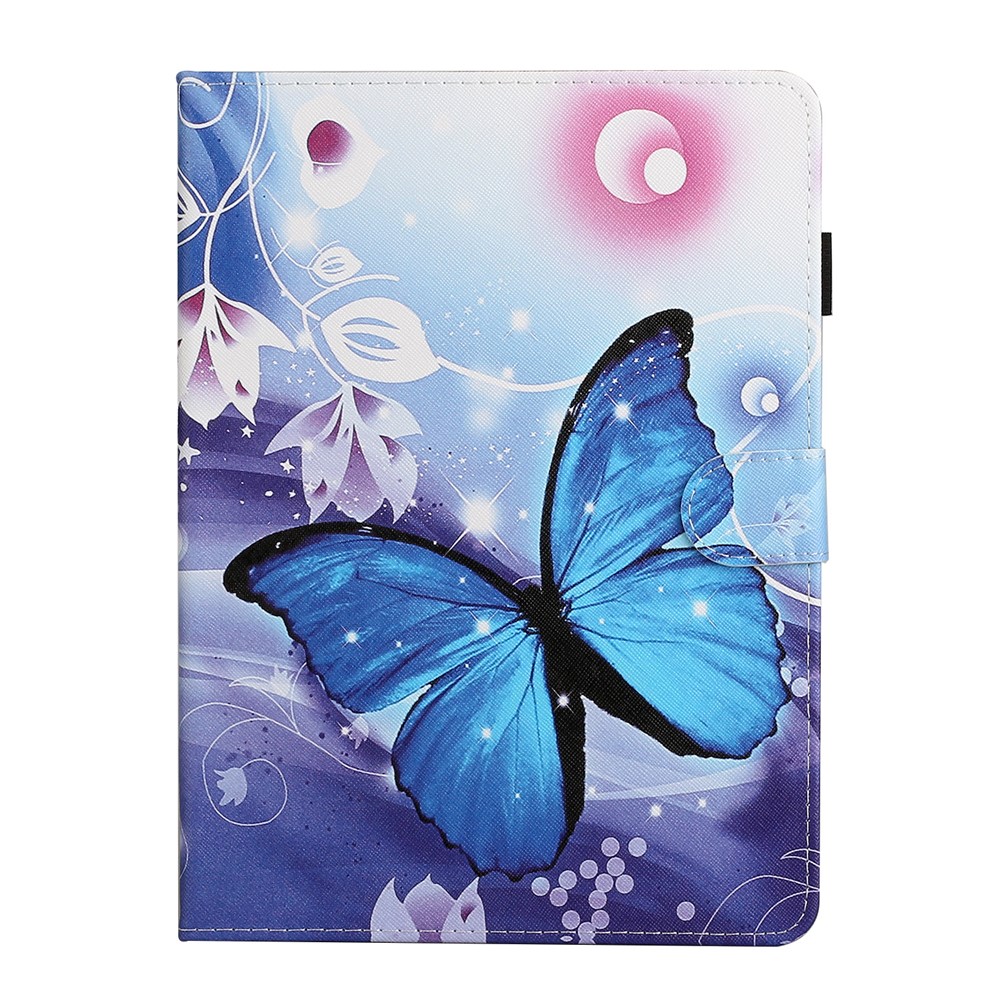 Estuche Para Tarjetas de Cuero de Soporte de Impresión de Patrones Para Ipad 10.2 (2021)/(2020)/(2019)/aire 10.5 Pulgadas (2019) - Mariposa Azul-2